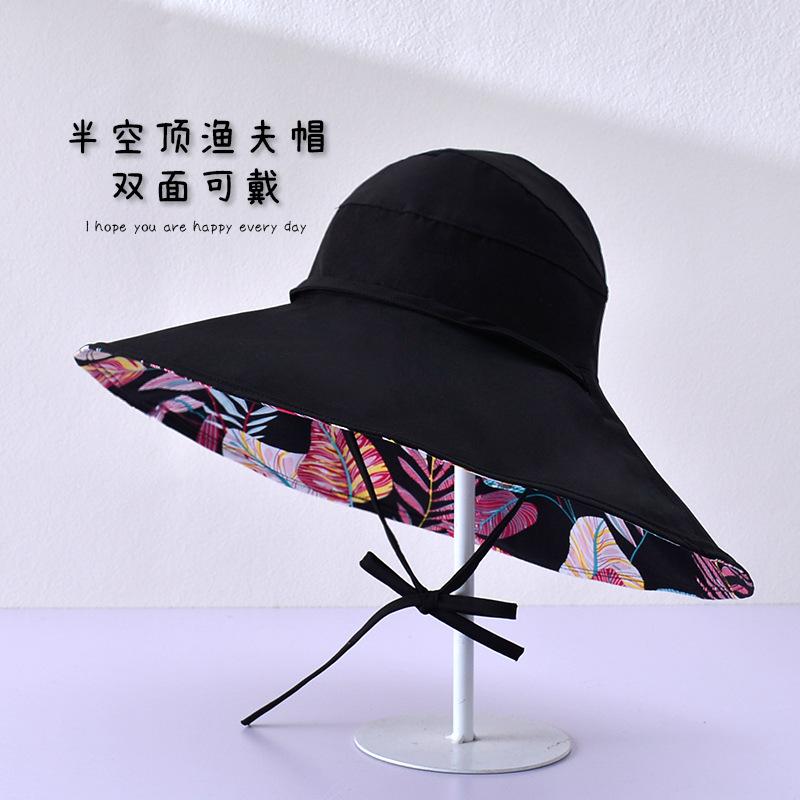 Women Cotton Wide Brim Sun Hats Metal Wired Edge Summer UV Protection UPF Boho Hat for Beach Hiking Garden Travel Chin Strap