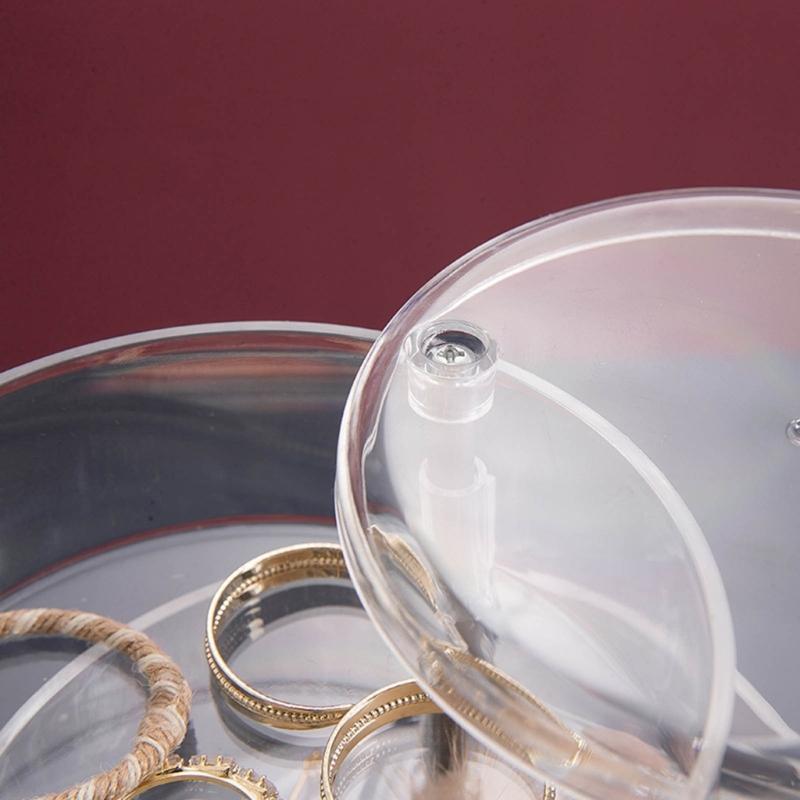 Practical Multilayer Clear Rotating Jewelry Box Case for Storing Displaying 3/4/5Tier Rotating Jewelry Holder Organizer