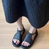 Fashion High Quality Cowhide Women's Sandals Fashion Casual Leather Sandals Summer Open-toe Roman Sandals for Women Comfort Flat Sandal