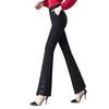 Women's Micro Flare High Waist Elastic Pants - Slimming, Fashionable, Casual Spring/Summer Trousers for Middle-Aged Moms (5X).