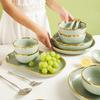 Nordic Style Gold Rim Ceramic Deep Plate