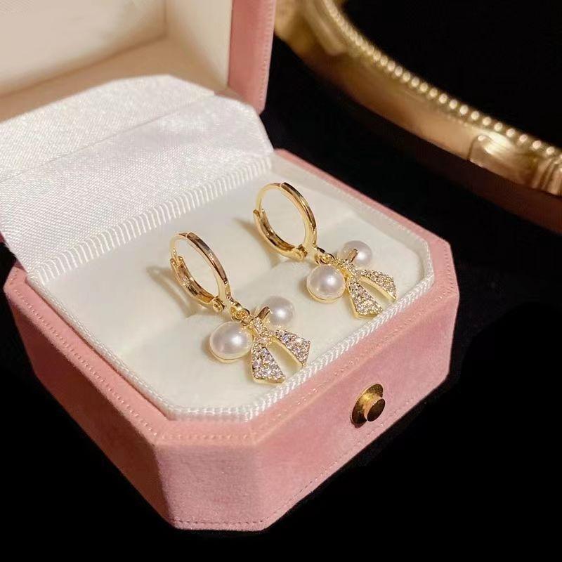2023 Trendy Bow Long Tassel Dangle Earrings for Women - Chic Niche Design, Light Luxury, Sweet Ear Jewelry золотой