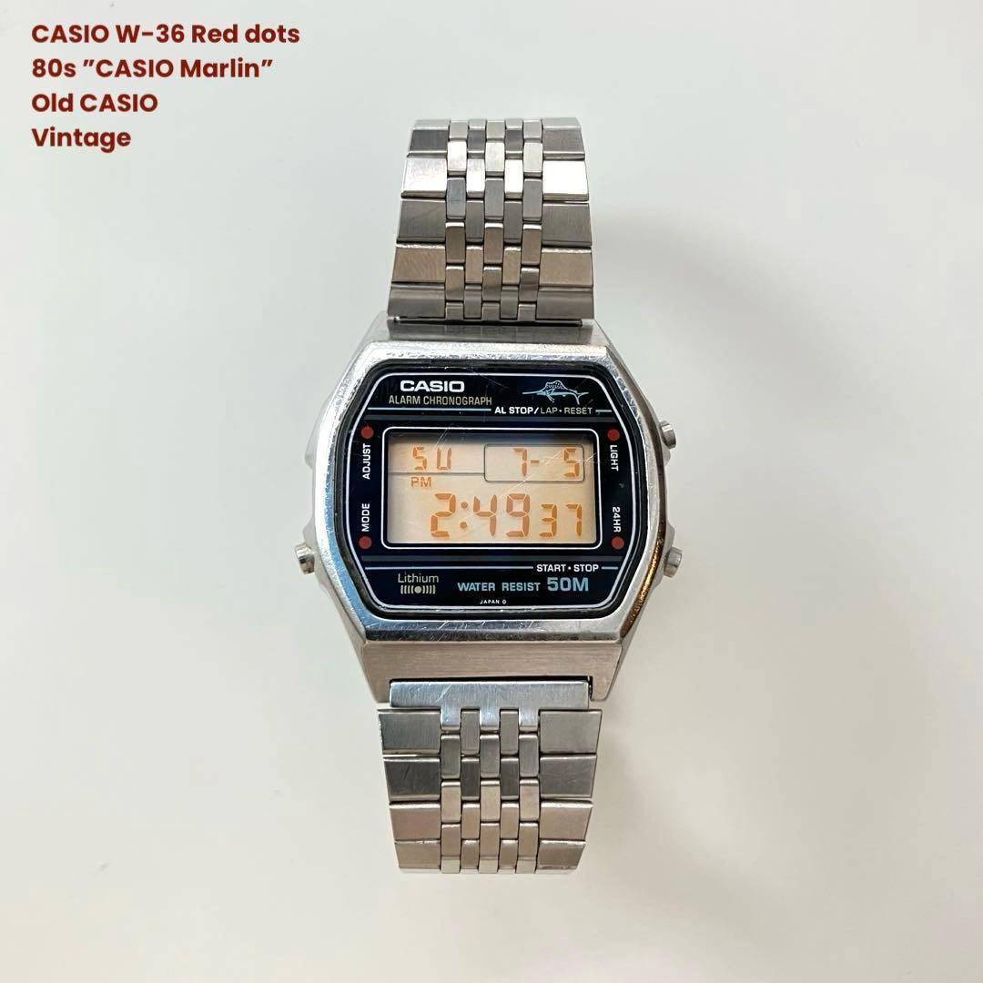 Used CASIO W-36 80sCASIO Marlin Red Vintage