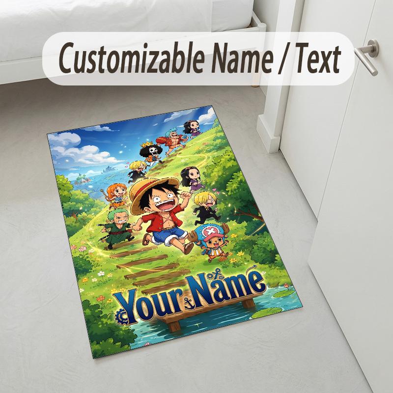 Personalized Crystal Velvet Carpet,One Piece Custom Printed Name, Plush Area Rug For Home Indoor Decor