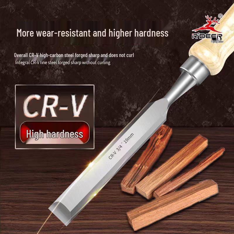 

Feilv Tools Wooden Handle Woodworking & Flat Chisels, Half Round Chisels, and Spatulas for Decoration and Handcraft. 10mm Flat Chisel
