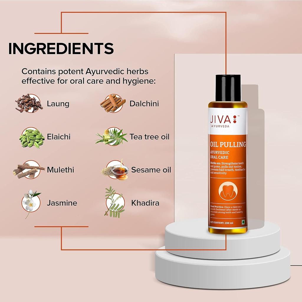 Jiva Oil Pulling Ayurvedic Mouth Cleanser 200ml Pack Of 1 Deep Cleanses Teeth Fresh Breath