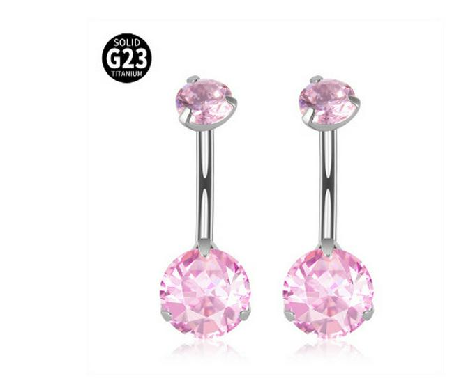 

Титан G23 14G Накрутка с цирконом, Внутренняя резьба, Украшение для пирсинга пупка 1.6*8mm Bar