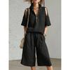 2026 Summer New Women's Short Sleeve Shorts Shirt Loose Pants Two-Piece Set