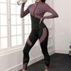 Womens Sports Suit Autumn Winter Long Sleeve Slim Fit Seamless Yoga Outfit Outdoor Running Set