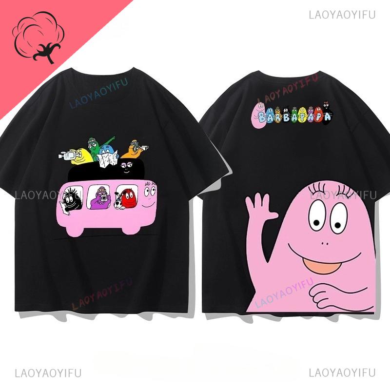 

Famous Cartoons Barbapapa Double Sided-printed T Shirt Casual Funny Kawaii Tops Boys Girls Aesthetic Teenager Outfits Graphic S