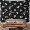 Cartoon Mummy Pattern on Black Background Pattern Wall Hanging Tapestry Decorative Tapestry Home Decor for Bedroom and Living Room