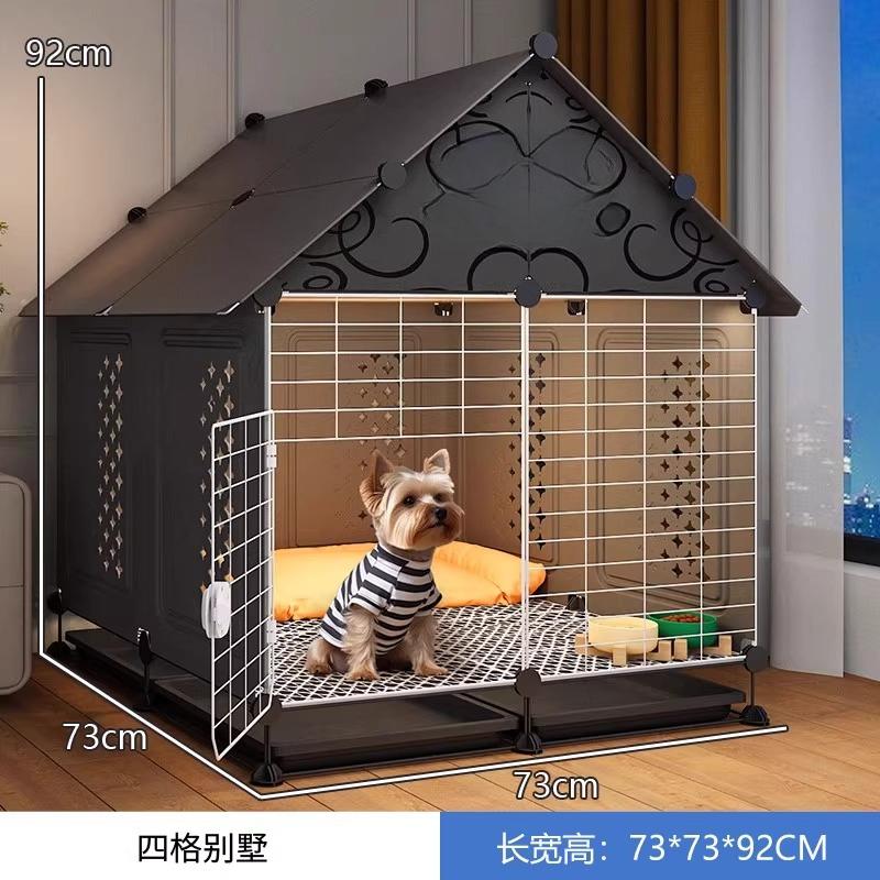 Kleiner bis mittlerer Hundekäfig für Teddy Bichon Haustierhaus mit Schlafbereich Einraum-Ein-Toiletten-Design für Welpen Herausnehmbare Schale Hundezwinger