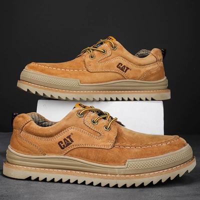 Men Shoes Leather Cowboy Leather Lace-up Soft Sole Breathable Sneaker Casual Dermis Anti-Silp Outdoor Walking Sport Shoes