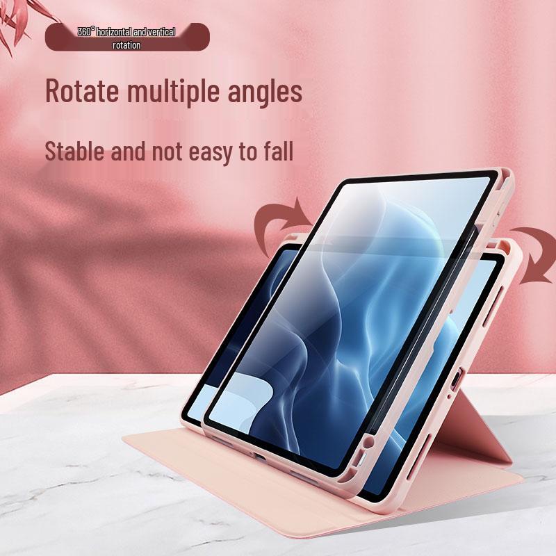 High-Transparency Rotating Protective Case for Apple, Huawei, Xiaomi Tablets - IPad Tri-Fold, Anti-Bend Design