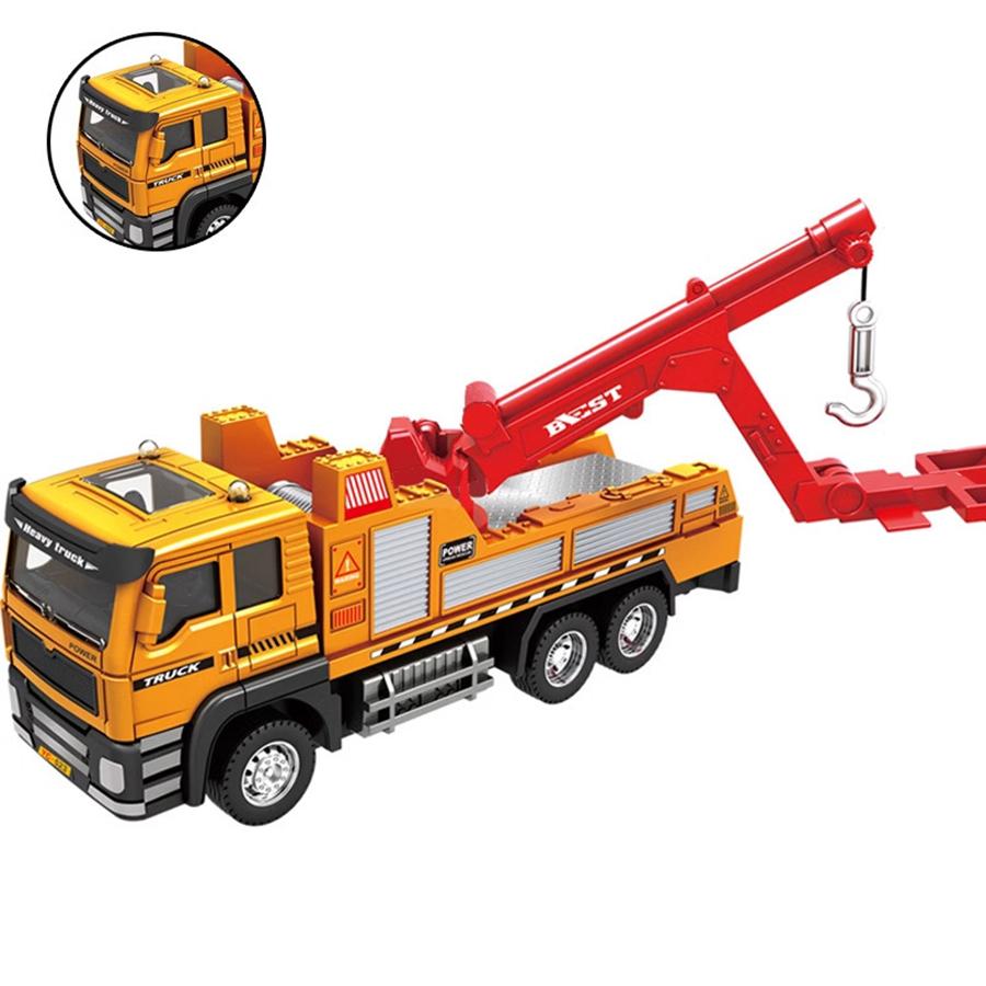Superior-Grade 1:50 Top-Grade Alloy High-Standard Flatbed First-Class Trailer Top-Grade Children S Superior-Grade Cartoon Play Sets Inertial