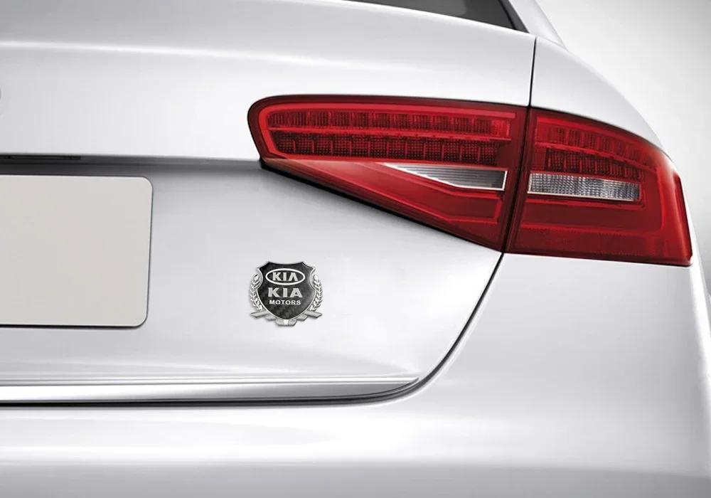 Metal Car Side Badge Sticker Styling for KIA Optima Ceed Rio 3 Pegas Picanto Cerato Soul Sportage Car Window Emblem Accessories