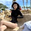 Swimsuit Women's One-piece Long-sleeved Two-piece Suit Covers Belly To Show Slimming High-end Vacation Hot