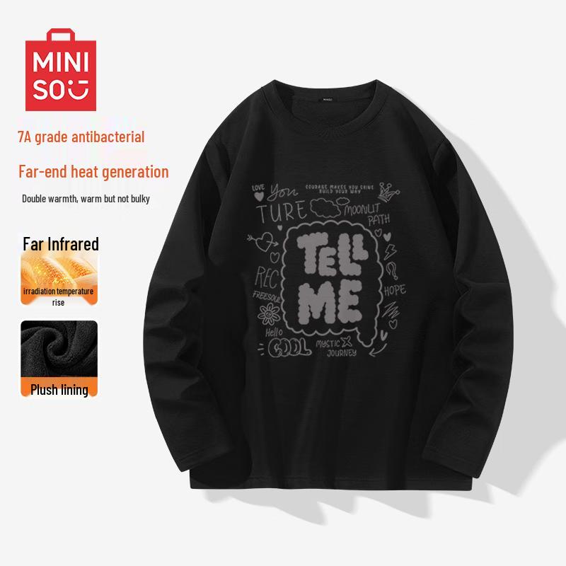 MINISO Men s Thermal Fleece 7A Antibacterial Long-Sleeve Base Layer T-Shirt 3XL