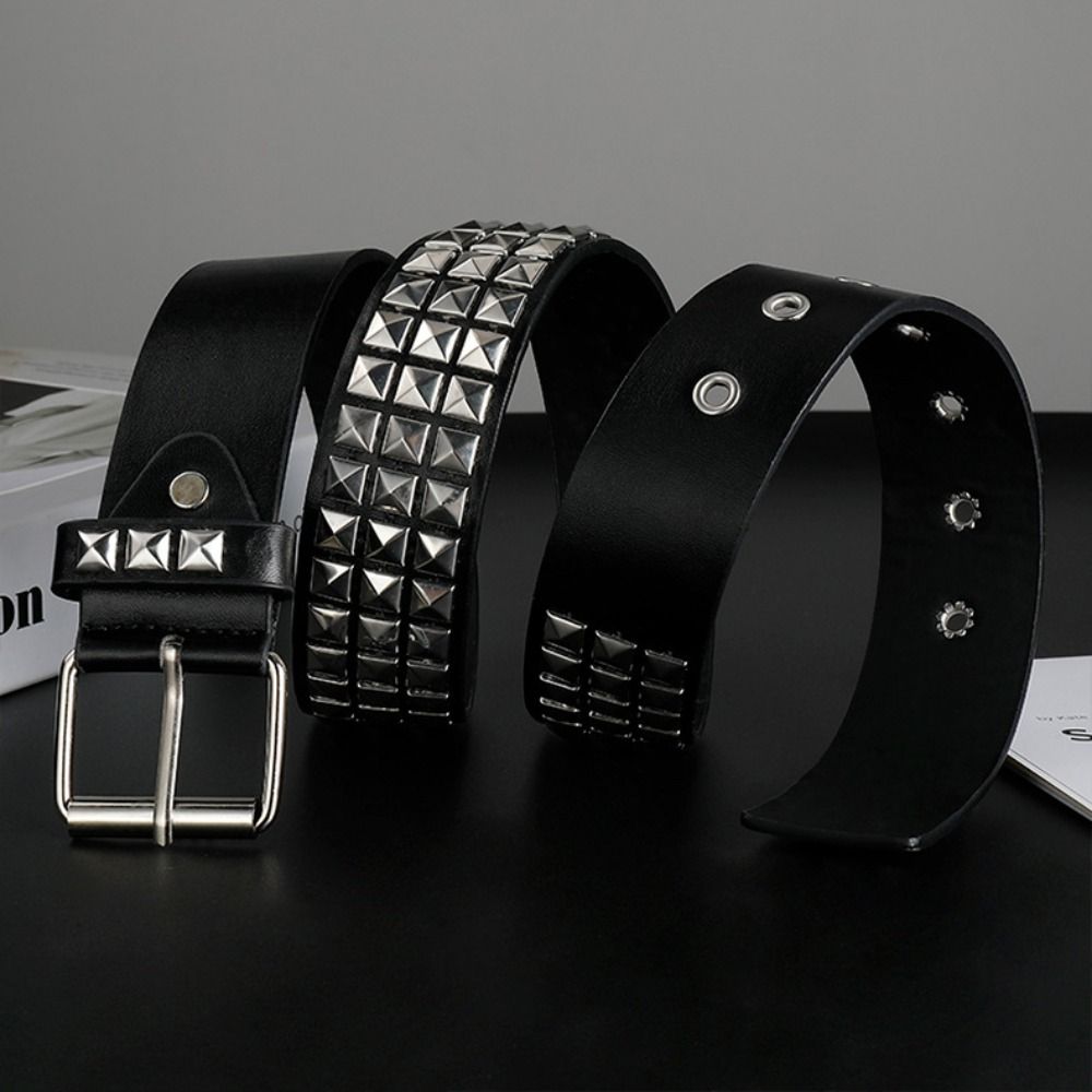 Retro Nýtovaný Pásek Punkový Klubový Rockový Styl Pásek Trendový Džínový Pásek Módní Dekorace