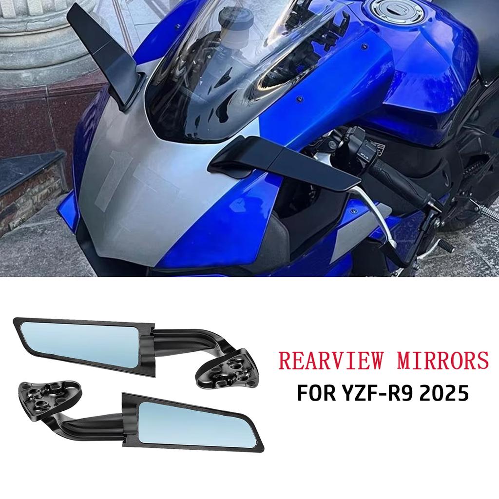 For Motorcycle Accessories Stealth Wing Mirrors Sports Winglets Mirror Adjustable Mirror YZF-R9 YZFR9 YZF R9 2025