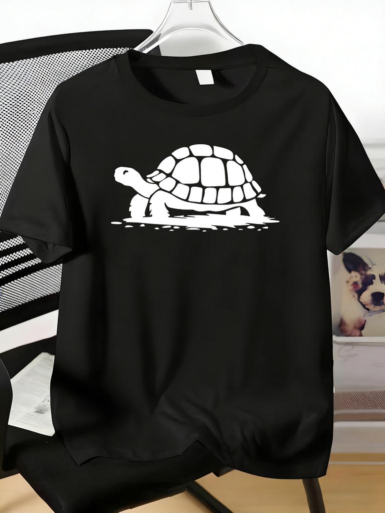 Unisexs Tee Simple Tortoise Silhouette Art Pattern Print Cotton Short Sleeve Male Casual Streetwear Outdoor Daily Basic Fashion Top