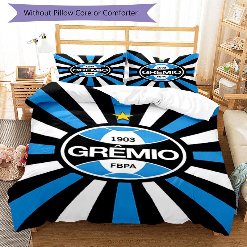 Grêmio FBPA Printed Pattern Duvet Cover Set – Includes 1 Duvet Cover and 2 Matching Pillowcases Bedroom Decor Christmas Gifts