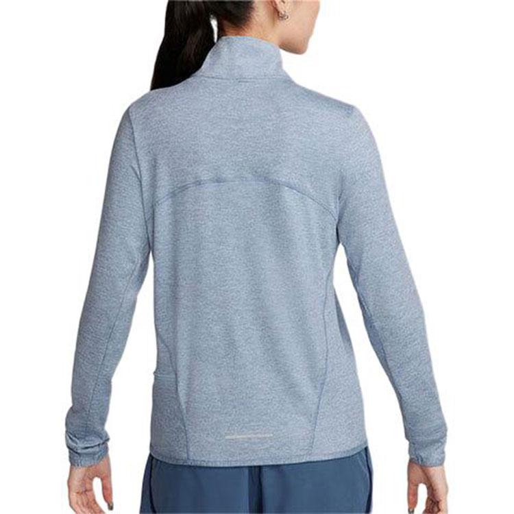Nike T Shirts Women's Sky Blue Stand Collar Moderate Straight Fit FB4317-440