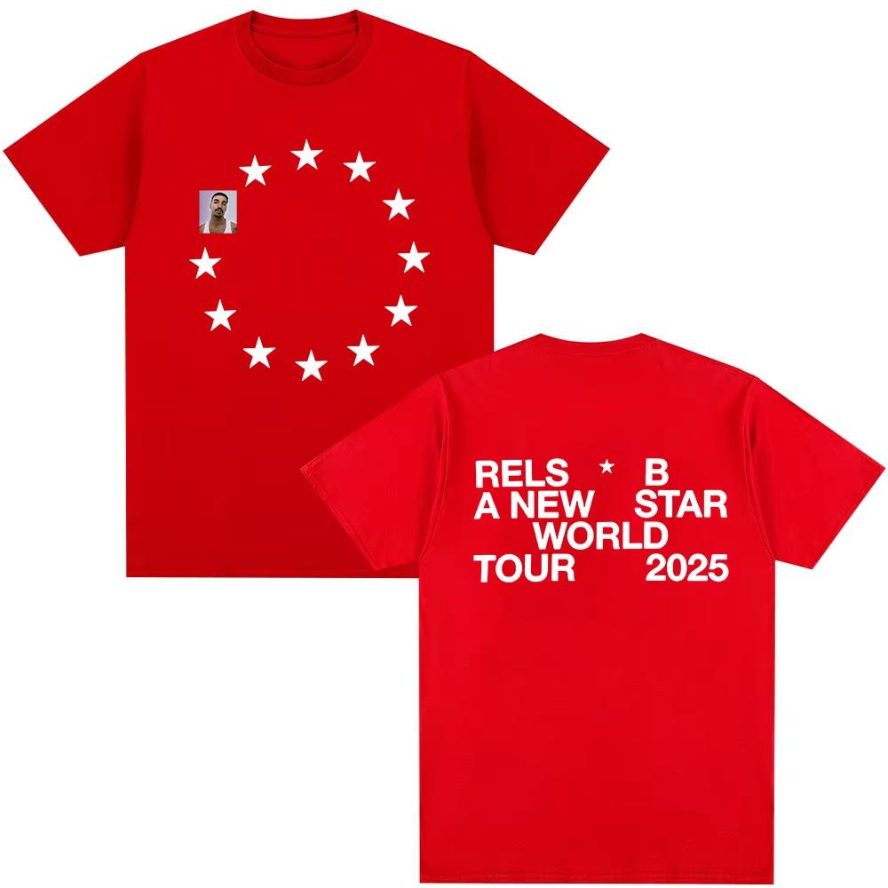 

Rels B A New Star World Tour 2026 Merch Tshirt Unisexs Women Clothing Hip Hop Tshirts Summer Cotton Harajuku T Shirts Streetwear S