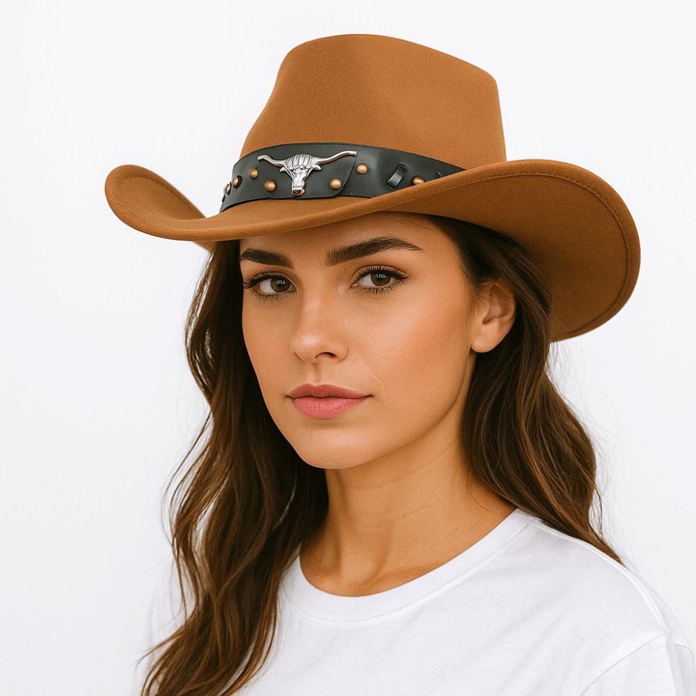 Cow Head Western Cowboy Hat Ethnic Style Visor Caps Cool Cowgirl Jazz Hat  Outdoor