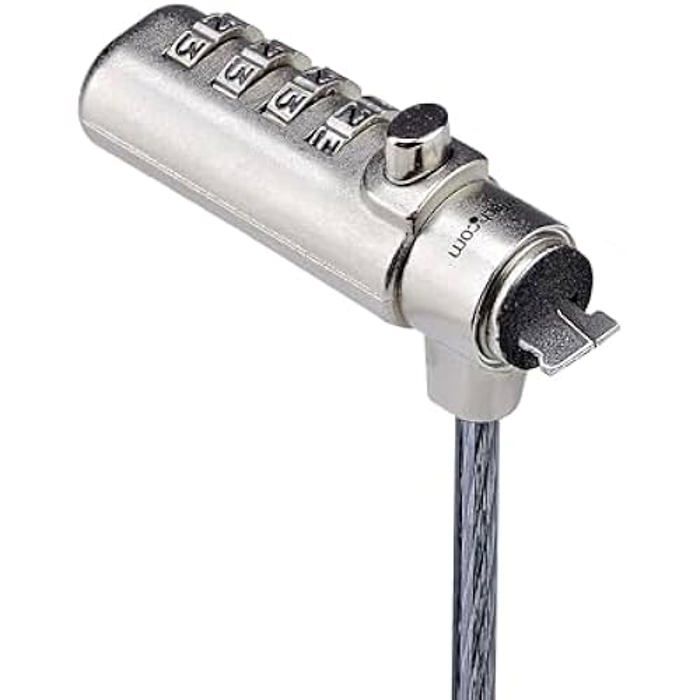 StarTech.Com Antivol pour PC Portable Compatible K-Slot, Câble de Verrouillage de 2m, Câble en Acier, Serrure à Combinaison