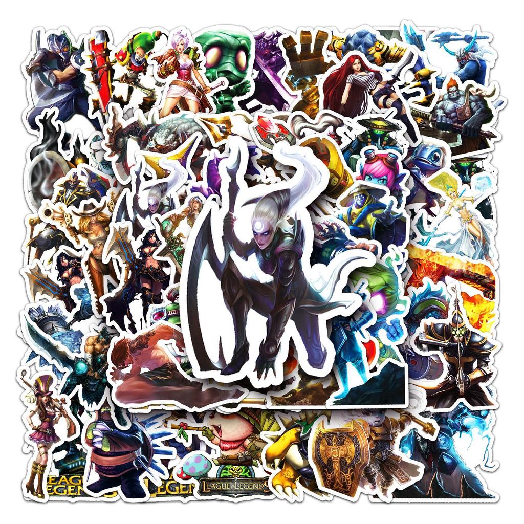 50 Photos of League of Legends Graffiti Personalized Game Peripheral Decoration DIY Skateboard Mobile Phone Case Suitcase Stickers