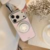 Fritillary is suitable for Apple 17pm mobile phone case magnetic suction bracket iphone16 powder polka dot gilt 14 anti-drop 15 mirror