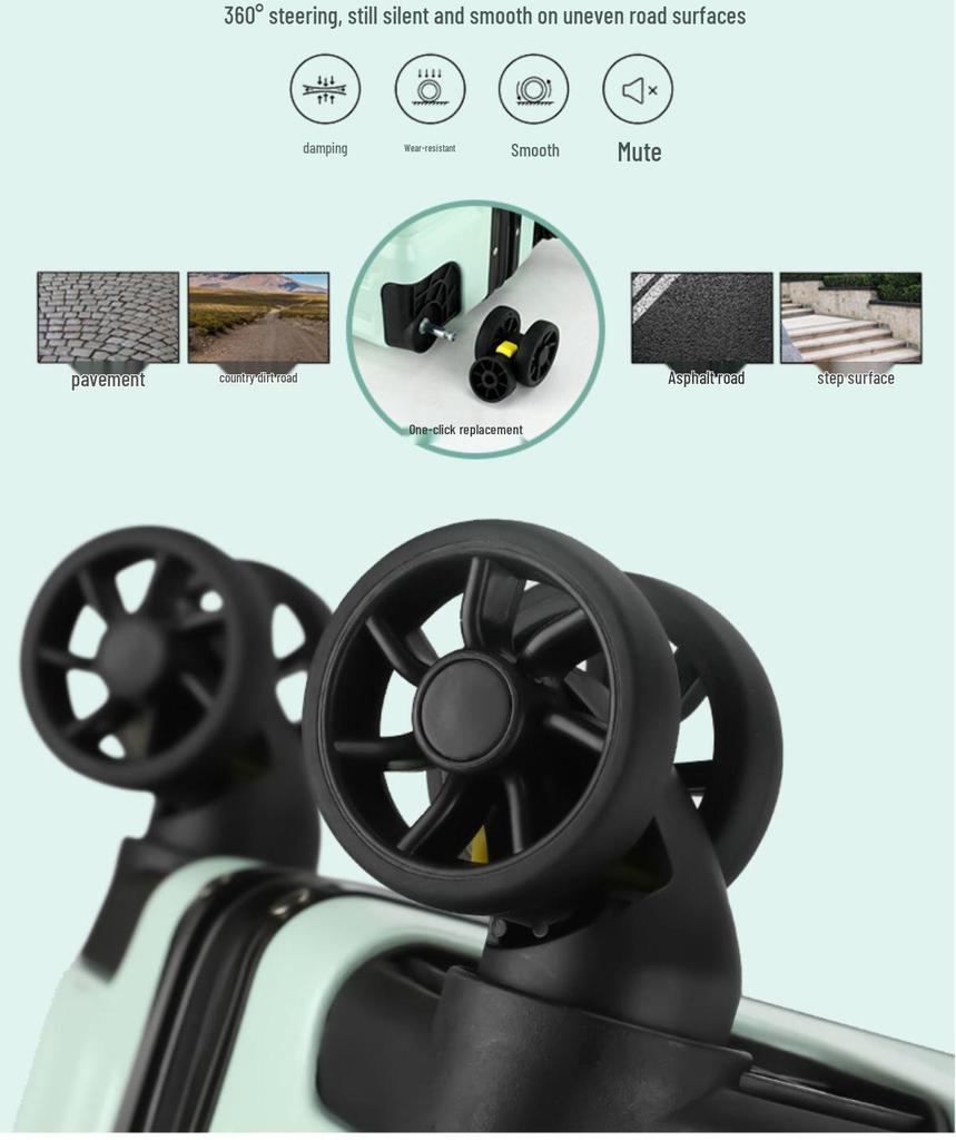 Durable Leather Carry-on Trolley with Combination Lock for Students and Men