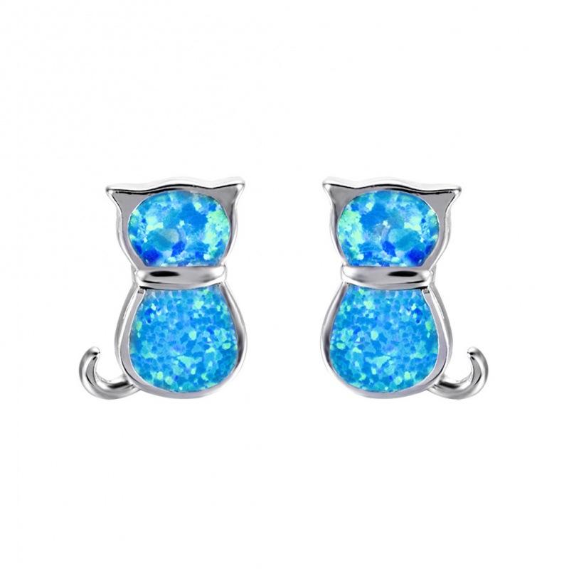 

Wish eBay Diamonds, White Orbo Cat Stud Earrings