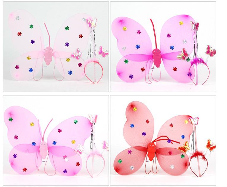 Double-layer Luminescent Butterfly Wing String Lights (3-piece) – Perfect for Children's Day Events