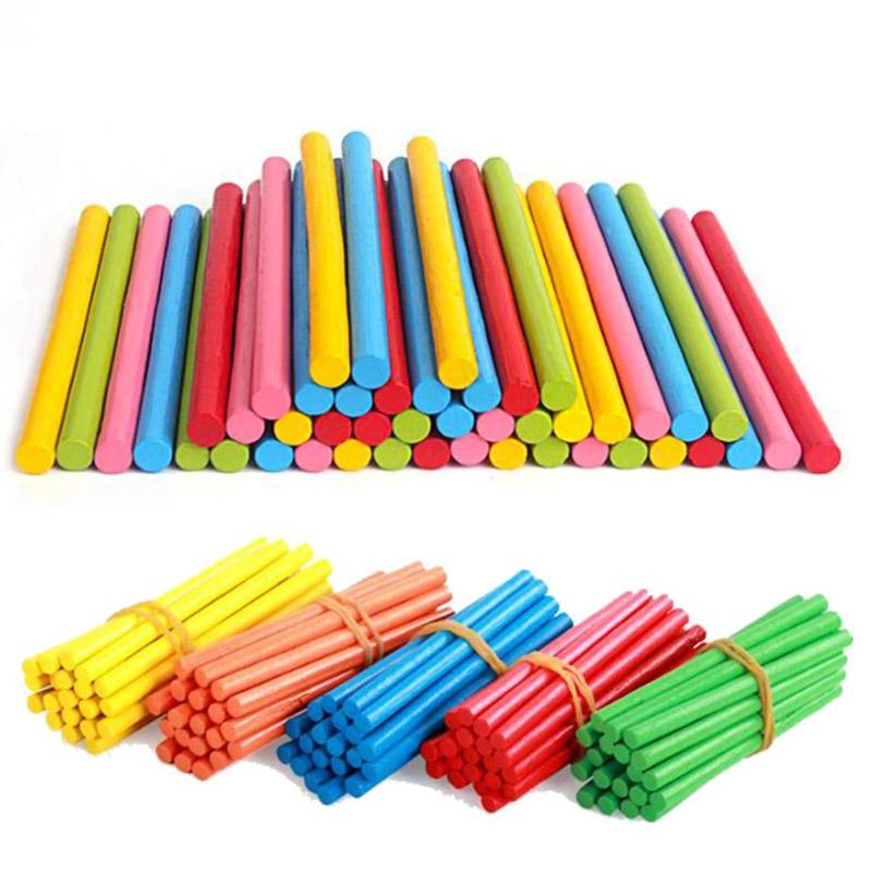 200Pcs Counting Sticks Wooden Montessori Educational Toys Math Classroom Supplies Teaching Kids Learning Kindergarten Gifts