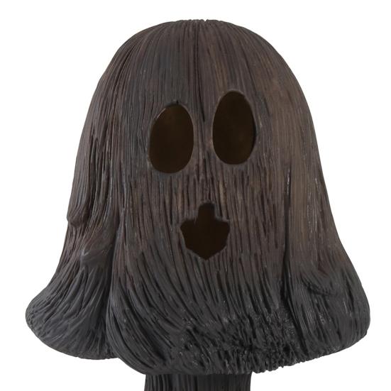 Halloween Mushroom Light Spooky Ghost Mushroom Night Light Resin Table Lamp with Warm Light for Home Mantel Shelf Tabletop Indoor Decor