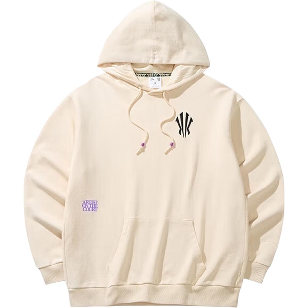 Anta Kyrie Series Solid Color Hooded Pullover Long Sleeve Sweatshirt Unisex Sweatshirt Moonlight-White 172441703-5 XL