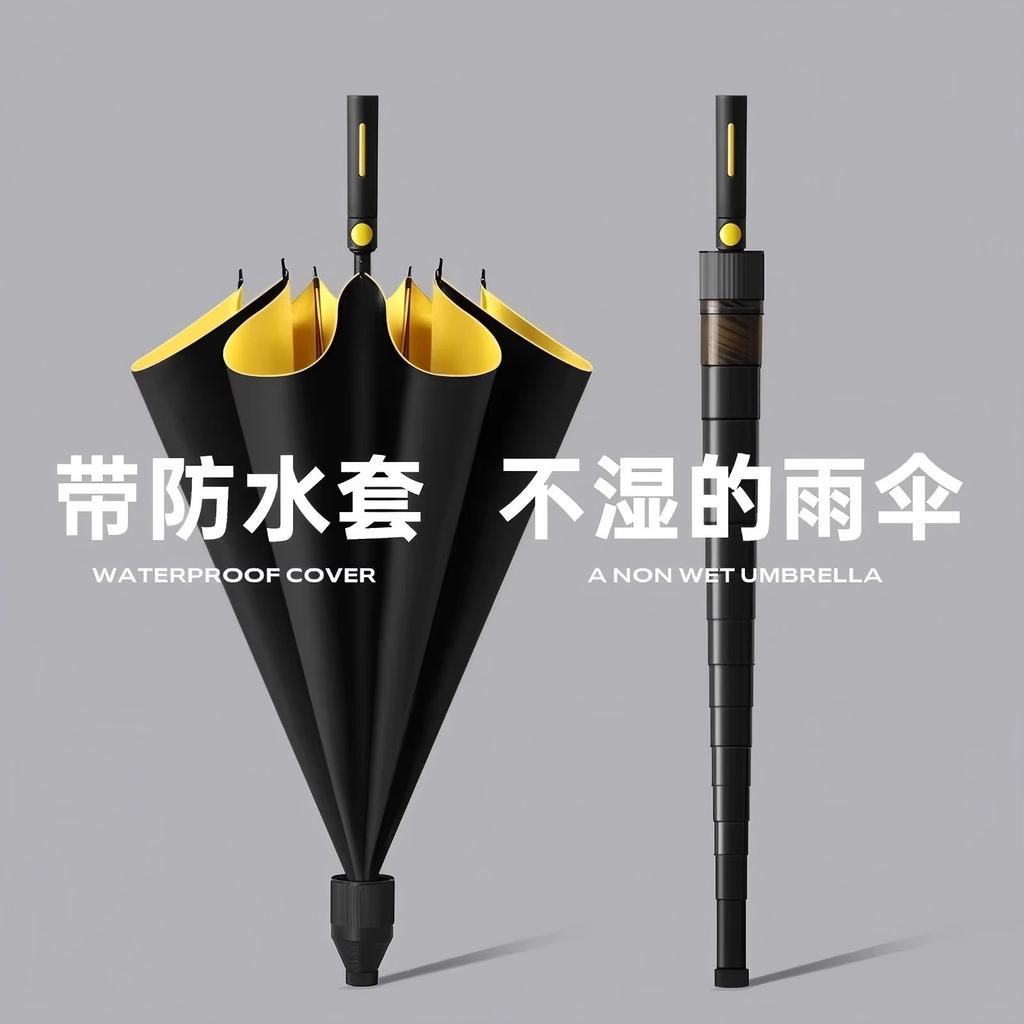 Automatický golfový deštník s dlouhou rukojetí velký slunečník do počasí a deště zvětšený zesílený skládací deštník slunečník