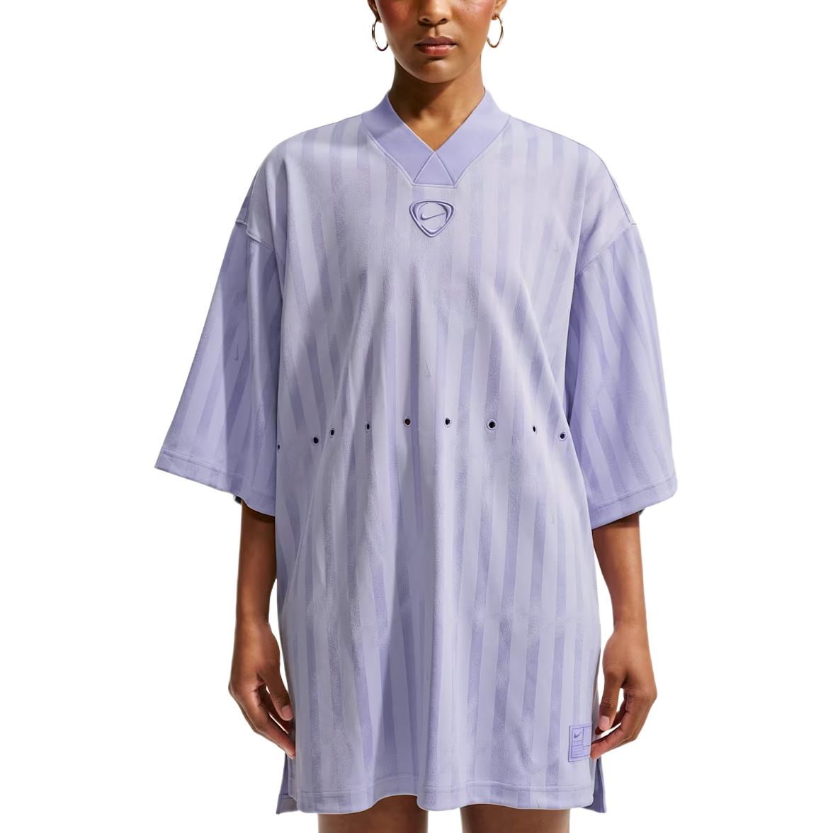 Nike Runway Striped V-Neck Knit Short Sleeve Dress Women dresses IM0293-533 XXS