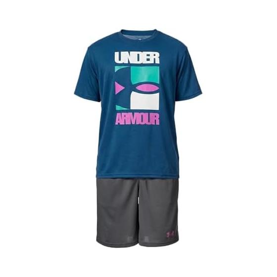 [Under Armor] UA TECH GRAPHIC SHORT SLEEVE T-SHIRT & SHORTS SET