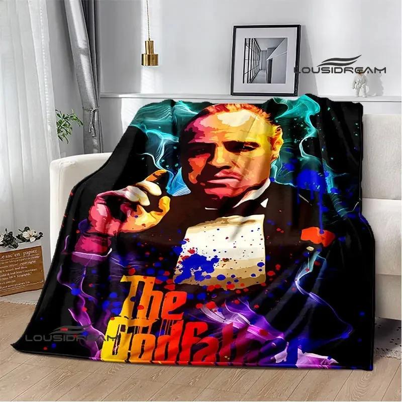 The Godfather retro Print Blanket Kids Warm Blanket Flannel Soft Cozy Blanket Sofa Bed Car Must-Have Blanket Birthday Gift 75X95CM