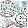 Two Fast Theme Disposable Tablecloth Racing Car Birthday Party Supplies Kids 2nd Birthday Party Decorations