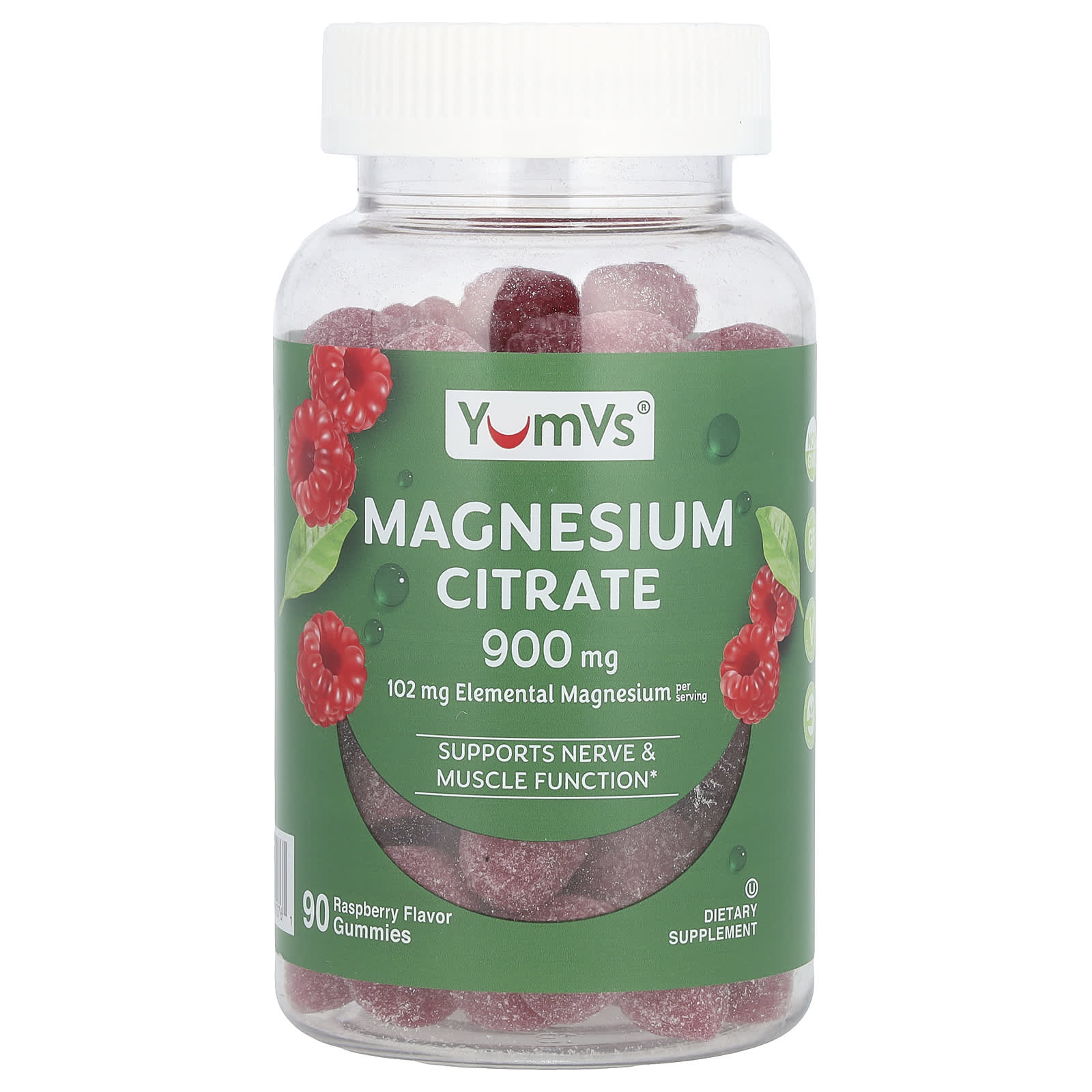 

Magnesium Citrate, Raspberry, 900Mg, 90 Gummies (300Mg per Gummie)