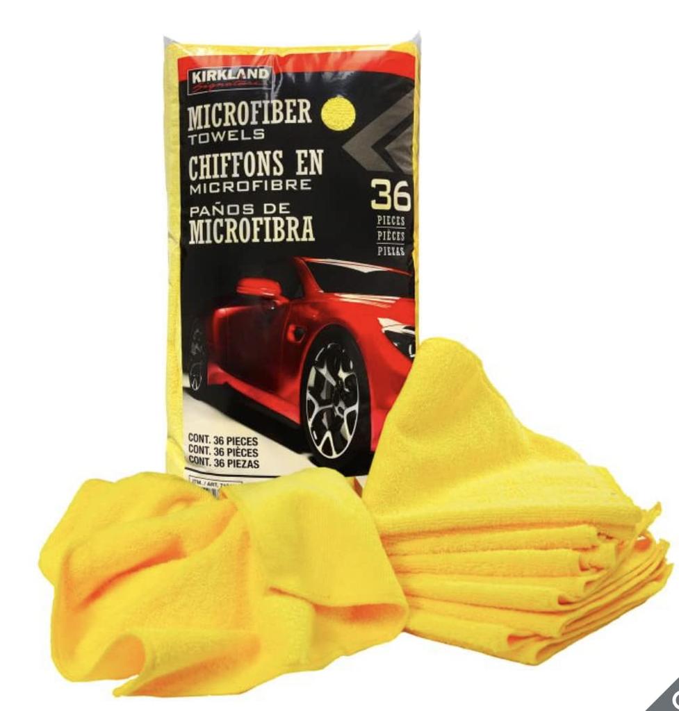 Kirkland Mikrofasertücher x 36 Gelb (40cm 40cm), Zählung,