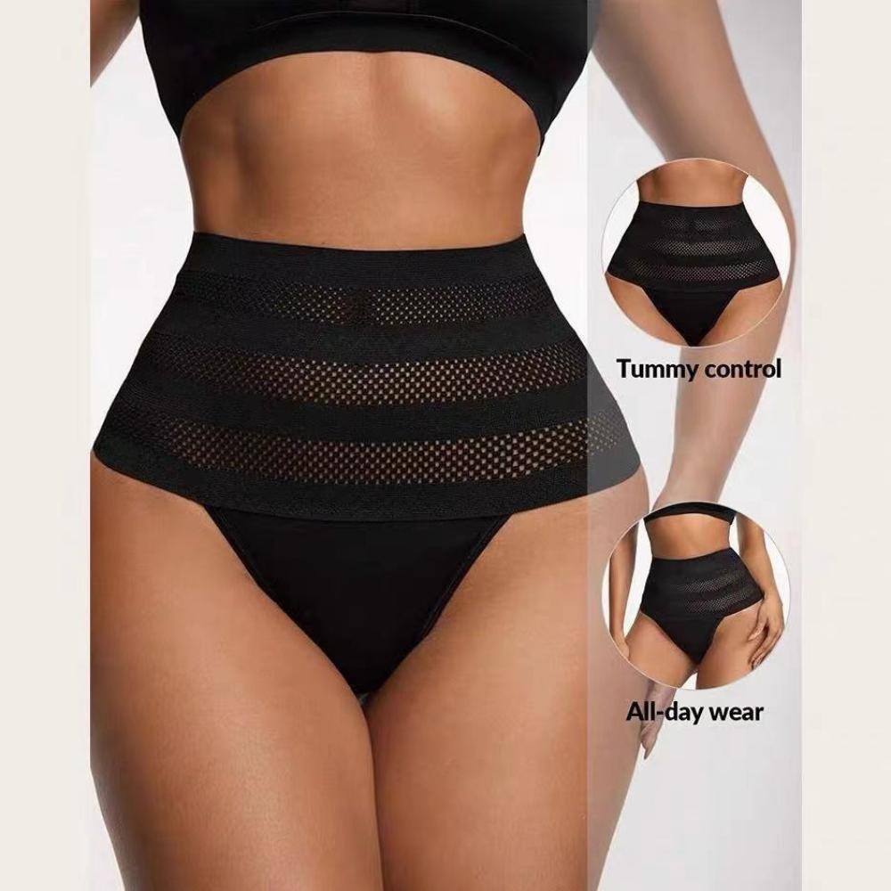 

Женские сексуальные утягивающие стринги с высокой талией, дышащие, утягивающие брюки, утягивающие трусики, удобные и дышащие M чёрный