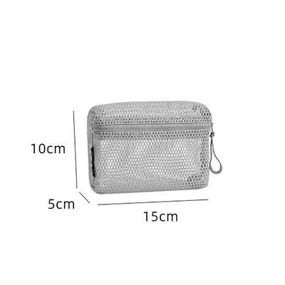 Casual Nylon Storage Pouch With Zipper Hand-held Mesh Pouch Mesh Multipurpose Toiletry Wash Bags Travel