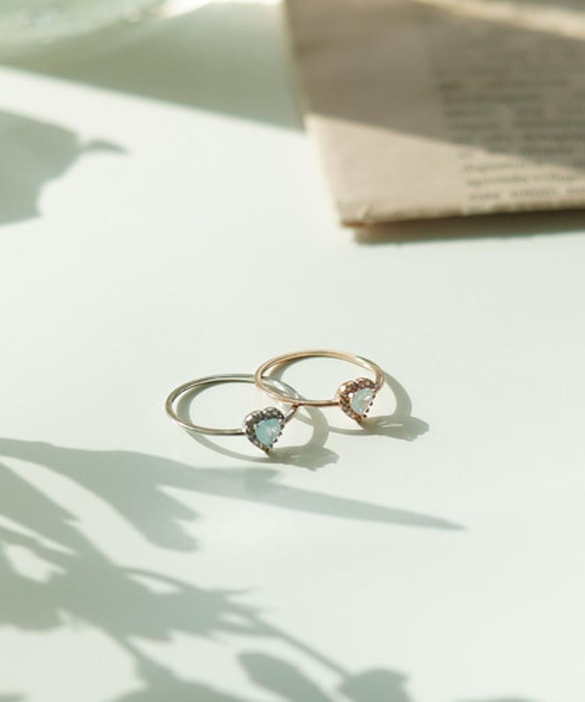Alleun Silver 925 Layered Cubic Heart Ring