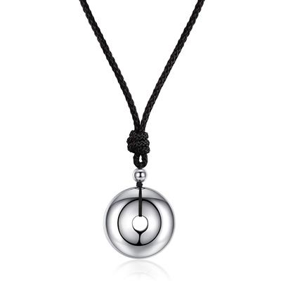 [KOAI] High-Purity Terahertz Ore P-Disc Power Stone Pendant for Health, Protection, and Good Fortune, Adjustable Length for Men and Women