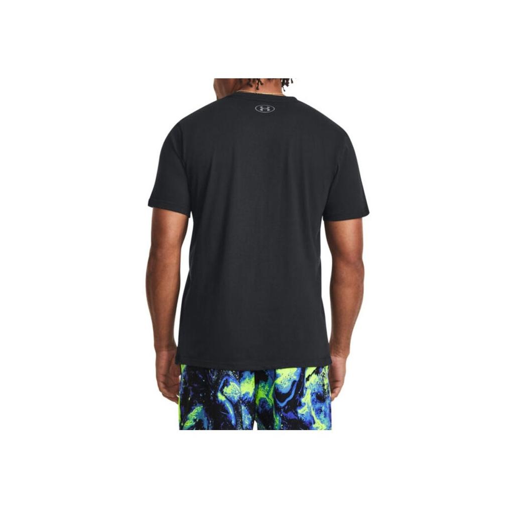 Under Armour Project Rock American Retro Letter Logo Print Casual Sports Crew Neck Short Sleeve T-Shirt Men T-Shirts Black 1380520-001